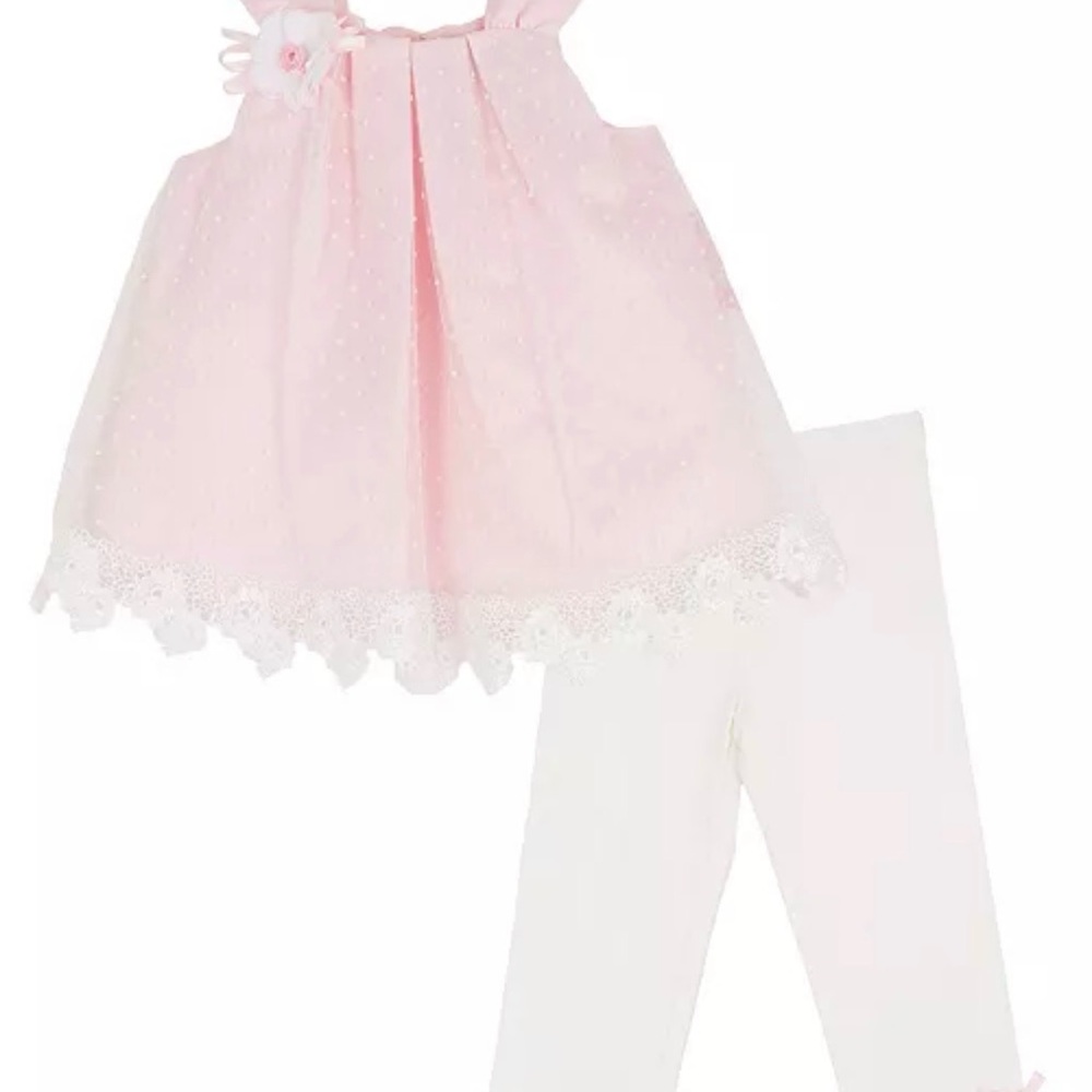 Gently Used Rare Editions Baby Girls' Mesh Top & Leggings